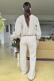 Made in Italy Beluga Soft Crop Bomber Jacket Oatmeal Marl